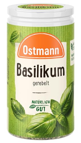 Ostmann Gewürze - Basilikum gerebelt | Nachfüllbare & recyclebare Verpackung | 12.5 g in der Streudose