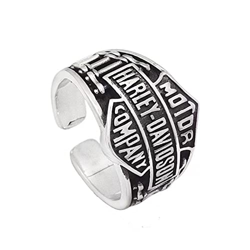 Ring Silber Schmuck Harley verstellbar Retro Klassisch Party Frauen Wunderschönes Paar Mode Einfachheit Geburtstag Männer Motorrad Gedenkspiel Geschenk Edelstahl