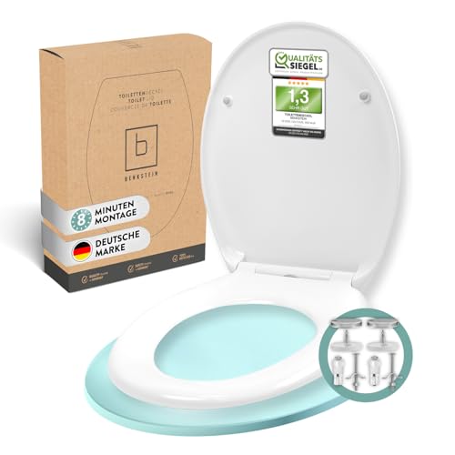 Benkstein® Toilettendeckel mit Absenkautomatik oval weiß – antibakterieller WC Sitz – Quick-Release zur einfachen Reinigung – einfache Montage – Urea-Duroplast – abnehmbar – bis 150 kg belastbar