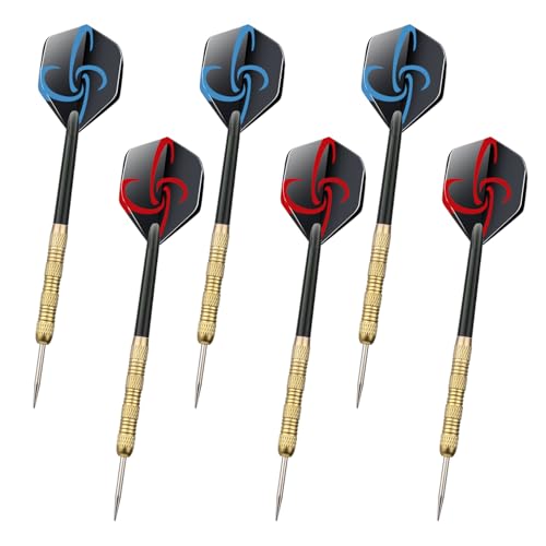 ARubyForest Dartpfeile 6 Stück Steeldarts Dartpfeile Metallspitze Dart Pfeile Dartpfeile Steeldart Steeldart Pfeile Darts Flights Steel Darts für Anfänger Und Hobbyisten