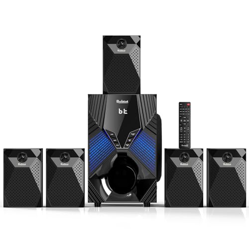 1000-W-Surround-System, 8-Zoll-Subwoofer, 5.1 soundsystem Heimkino, tiefen Bässen, ARC-Unterstützung, optischem Bluetooth-Eingang und Karaoke-Funktion US-zu-EU-Steckeradapter im Lieferumfang enthalten