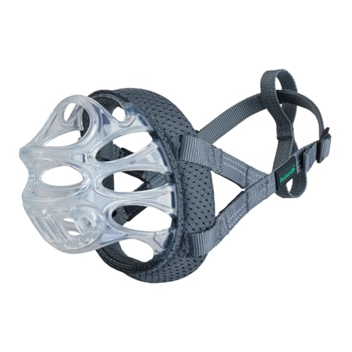 Baskerville INVISA Maulkorb - Patentiertes hundefreundliches Design, Hunde können hecheln/Trinken, verstellbar, gepolstert, Maulkorb für mittelgroße Hunde, verhindert Beißen und Stöbern (Größe 4)
