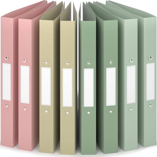 ACROPAQ - 8 x Ringbuch A4 - Mit 2 Ringen, Mit Rückenetiketten, Rückenbreite 3,5 cm, Erde, Natur Farbkollektion - Ringhefter, Ringordner, Ordner A4 Schmal, Ringmappe A4, Schulordner