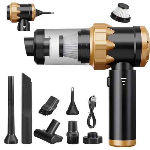 Grixz Handstaubsauger, 22000Pa Handstaubsauger Akku, Autostaubsauger mit Bürstenloser Motor, Auto Kabellos Staubsauger für Büro Genutzt, Küche, Haus, Schwarz
