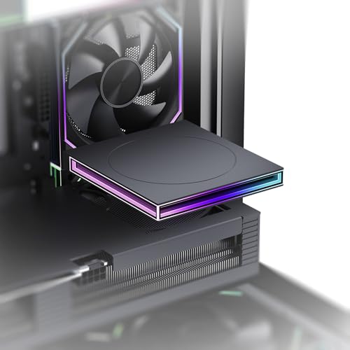 TZMRIT FS-1 PC Case Figurine Stand Regalhalter Plattform RGB, PC Regal für Figuren Computer Zubehör Dekor für Bürospiel, 120MM (BK)