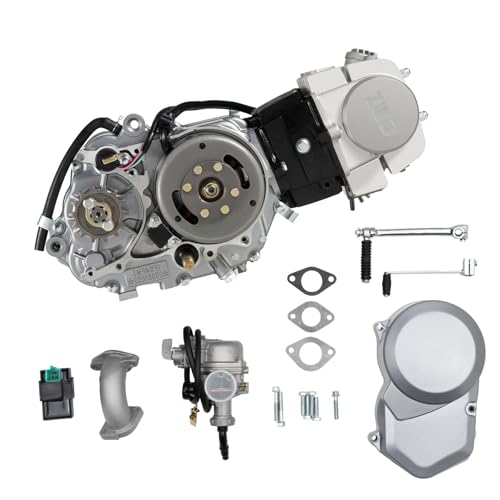 OUBUBY 125ccm Motor Dirt Bike Pitbike Cross 4 Takt Engine Motor 4 Gang Handkupplung Pitbike Motors CDI Einzylinder 125cc Dirt Bike Kit Kickstarter Air Cooled Engine