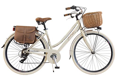 Via Veneto By Canellini Fahrrad Citybike CTB Damen Vintage Retro Via Veneto Aluminium (Creme, 46)