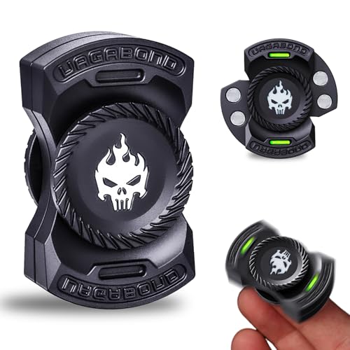 3in1 Fidget Spinner Metall Schwarz, EDC Anti Stress Toy Slider Clicker