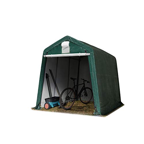 TOOLPORT Garagenzelt Carport 2,4 x 3,6 m Dunkelgrün – Weidezelt & Unterstand – PE-Plane 450 N, stabile Stahlrohrkonstruktion, wetterfester Schutz für Fahrzeuge & Geräte