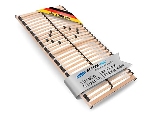 Betten-ABC Max 1 NV Lattenrost zur Selbstmontage, mit 28 Leisten und Mittelzonenverstellung, für alle Matratzen geeignet, 140 x 200 cm