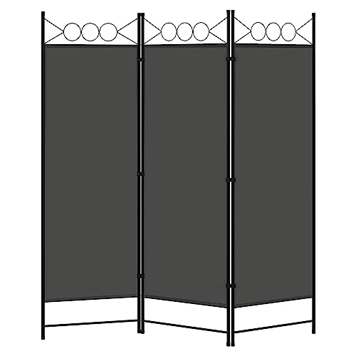 WOLTU Paravent 3 Teilig 167 x 172 cm, Raumteiler klappbar freistehend Sichtschutz, Raumtrenner innen Outdoor Garten Balkon Büro, Dunkelgrau