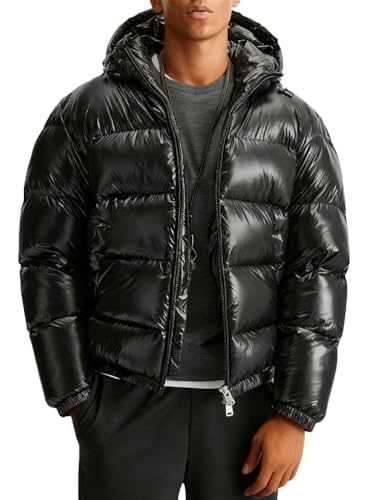 seiveini Winterjacke Herren Softshelljacke Hooded Steppjacke Mit Kapuze Übergangsjacke Warmer Puffer Jacke Daunenjacke Leichte Outdoor A Schwarz S