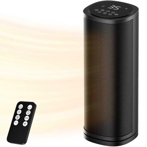 1800W Heizlüfter Energiesparend mit Fernbedienung,41 CM PTC Keramik Heizlüfter Leise,70°Oszillierend Elektroheizung,12h-Timer & Überhitzungsschutz,für Schlafzimmer, Zuhause