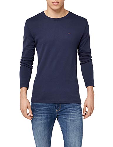Tommy Jeans Herren Tjm Original Rib Longsleeve Tee Dm0dm04409 Langarm Strickoberteile, Blau (Black Iris), S EU