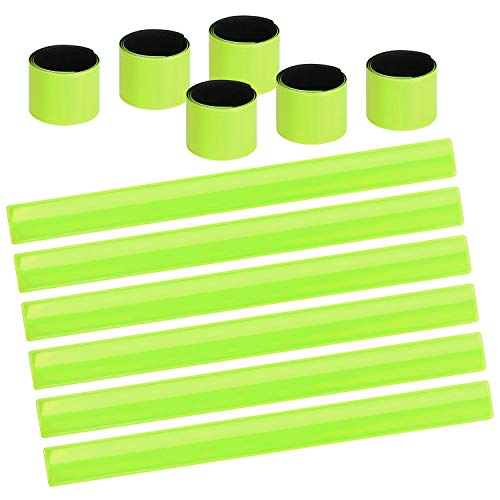 URAQT Reflektorbänder, 12PCS Schnapparmbänder Klatscharmband Sicherheitsband Reflektierend, Reflexband für Kinder, Erwachsene, Jungen und Mädchen im Set zum Fahrrad Fahren, Laufen oder Joggen