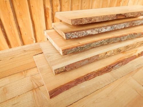 Schwartenbrett Lärche 100 cm / 1,0 m unbesäumt rustikal Deko Zaun retro Brett Bohle 2 Stück