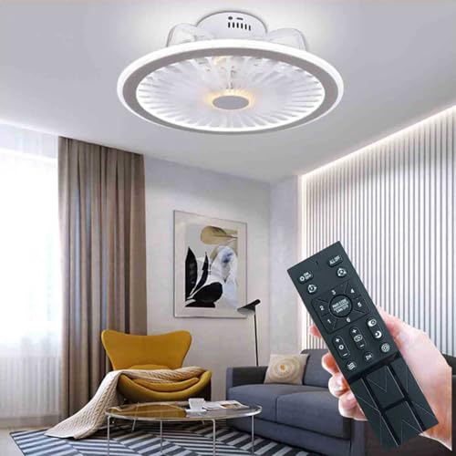 Ccarzzi Deckenventilator mit Beleuchtung, 6 Windstufen, 3 Lichtfarben, Timer, Modern Deckenlampe mit Ventilator für Schlafzimmer, Wohnzimmer, Esszimmer
