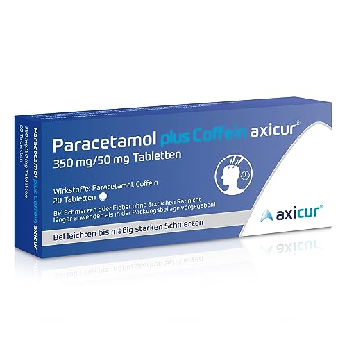 Paracetamol plus Coffein axicur für Kopf-, Zahn- und Regelschmerzen, 20 St