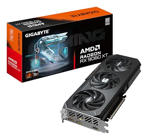 Gigabyte Radeon RX 9060 XT Gaming 16G Grafikkarte - 16GB GDDR6, 128bit, PCI-E 5.0, 3230 MHz Kerntakt, 2 x DisplayPort, 1 x HDMI, GV-R9060XTGAMING-16GD