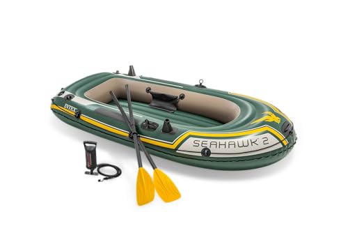 Intex 68347NP - Aufblasbares Schlauchboot Seahawk 2, 2 Personen, mit Zubehör, PVC, Mehrfarbig, 236x114x41 cm