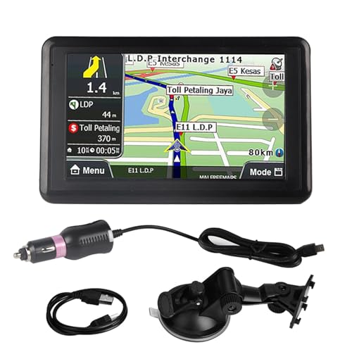 5-Zoll-GPS-Navigationsgerät, resistiver Bildschirm, 256 MB/8 GB universeller Speicher, für Pkw- und LKW-Fahrer, MP3-/FM-Wiedergabe, lebenslange Kartenaktualisierung