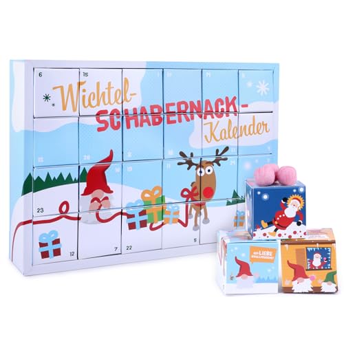 Lustiger Wichtel Adventskalender 2025 – Weihnachtskalender für Kinder & Erwachsene mit 24 liebevoll illustrierten Würfeln, fröhlichen Wichtel-Motiven, spaßigen Süßigkeiten & süßen Überraschungen