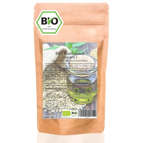 BIO Hanfsamen geschält 500g aus Deutschland vom deutschen Biofeld - Zusatz für Smoothie, Müsli und Eis