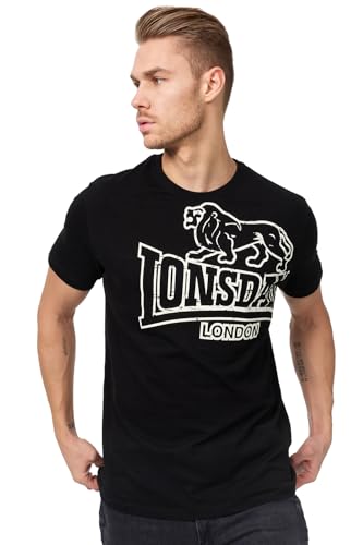 Lonsdale London Langsett Männer T-Shirt schwarz M 100% Baumwolle Streetwear