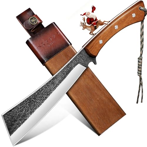 Freelander Machete Outdoor Survival Messer, Großes Jagdmesser Feststehende Klinge mit Holzscheide, Full Tang Bushcraft Machete mit Holzgriff für Camping, Wandern, Geschenk für Männer
