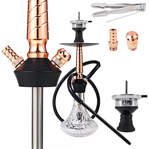 RMAN® Shisha Wasserpfeife Mini Hookah Aluminium Klein Shisha Set Komplett mit Silikonschlauch Kaminkopf Kaminaufsatz Mundstück Edelstahl Tauchrohr Diffusor Zange Shisha Zubehör