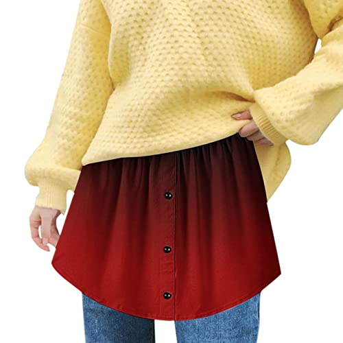 Blusenrock Hemdverlängerung Damen Bluse Rock Elegant Unterrock Hemdrock Layered Shirt Verlängerung Lower Skirt Extender Blusenverlängerung Herbst Winter Accessoire Für Pullover Sweatshirts Jacken