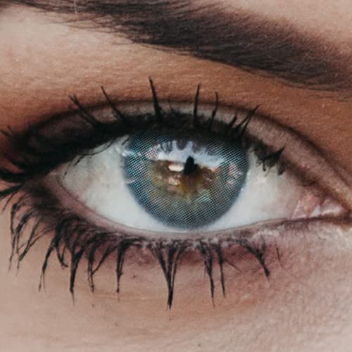 Glamlens New York Blue (Blau) - Natürlich Aussehende Dezente Farbige Kontaktlinsen ohne Stärke - 3 Monate Farbig