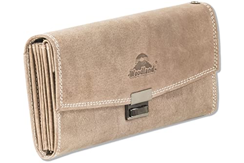 Woodland KELLNERBÖRSE TAXIBÖRSE Profi-Modell Weiches Büffelleder Dunkelbraun mit Vintage-Effekt