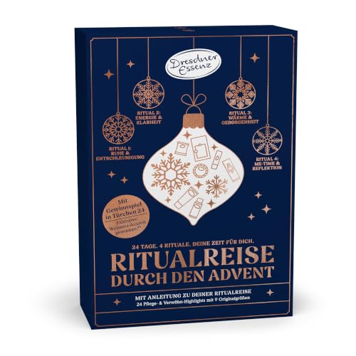 Dresdner Essenz Ritualreise Adventskalender 2026 - Geschenk für Frauen | 24 hochwertige Beauty Überraschungen aus 4 Ritualthemen, für Self-Care oder zum Verschenken