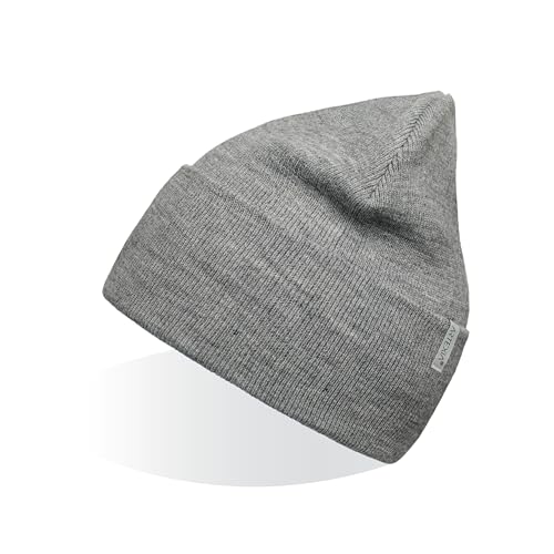 Artexia Mütze Herren und Mütze Damen Ökologisch aus Polywolle Beanie Mütze Unisex Wintermütze Strickmütze (Grau Melange Mittel)