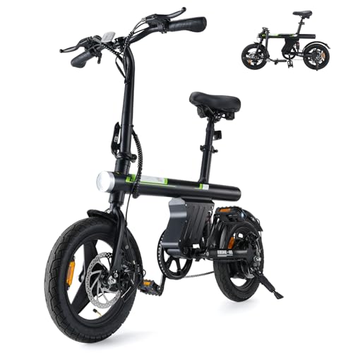 Finbike E Bike Klapprad,14 Zoll Elektrofahrrad 7.8Ah Akku,250W Kompakt EBike mit 3H Schnellladung,3 Fahrmodi,3 Geschwindigkeitsmodi,Reichweite MAX 45km,Electric Bike für Herren/Damen