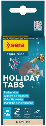 sera Holiday Tabs Ferienfutter für alle Zierfische | 10 Stück Futtertabletten für Urlaub | Proteinreiches Aquarium Fischfutter | Guppy, Wels Futter | Fischfutter Aquarium Urlaub