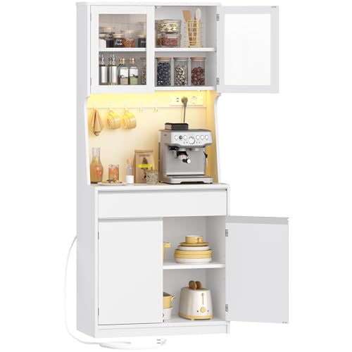 Hzuaneri Küchenschränke, Buffetschrank mit Steckdosenleiste