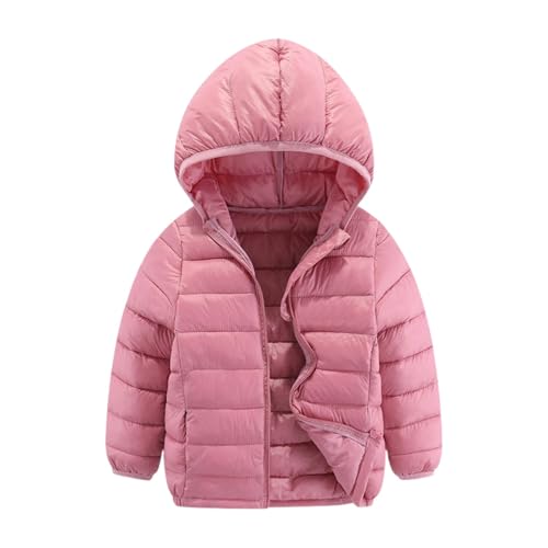 BlzzWo Winterjacke Mädchen und Jungen Leichte Daunenjacke Kinder Leichtgewichtige Warme Softshelljacke Steppjacke Puffer Jacke Herbst Mit ReißVerschluss Winddicht Kapuzenjacke Winter Freizeitjacke