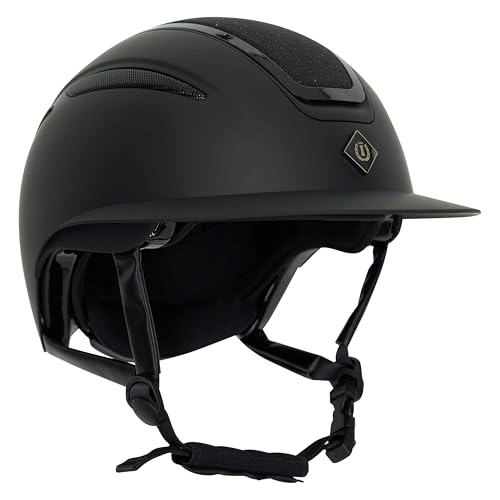 Imperial Riding Reithelm IRH Olania Deluxe Big Visor, Reithelm mit großem Visier, Schwarz-Glitzer, M