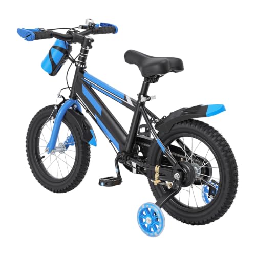 Linanty 14-Zoll Kinderfahrrad für 3-7 Jährige, verstellbares Kinderfahrrad mit Stützrädern und Trinkflasche, 60 kg Tragkraft