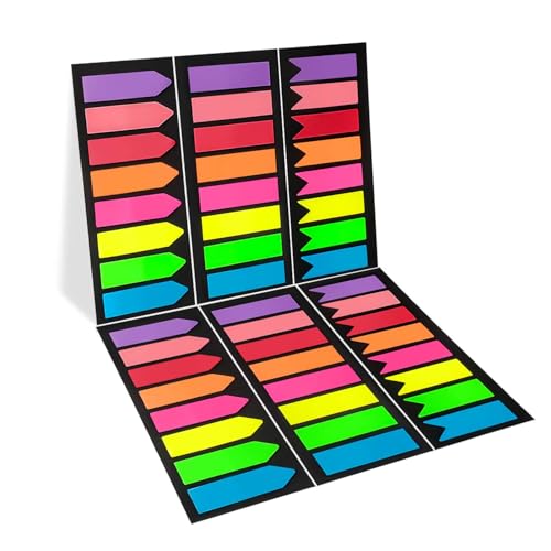 Xcdhemde Seitenmarker Selbstklebend 1200 Stück, Klebezettel Klein Plastik, Haftstreifen Schreibbar, Seitenmarker Repositionierbar, Haftmarker, Page Marker zum Lesen Markieren DIY【3 Designs, 8 Farben】