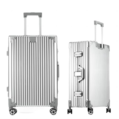 Aoliwei 100% Aluminium Koffer Handgepäck (45L) - Premium Vollaluminium Reisekoffer - Robuster Trolley mit TSA-Schloss & 360° Doppelrollen - Kabinentrolley Business & Urlaub