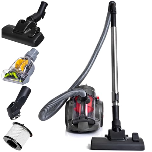 LEHMANN Zyklon Staubsauger beutellos | Bodenstaubsauger mit Zyklontechnologie | Zylinder-Staubsauger mit Düsensatz | Hochleistungskraft 4000 Watt, HEPA-Filter, 1,8 L