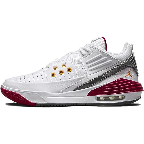 Nike Jordan Max Aura 5 Basketballschuh White/Vivid Orange-Cardinal Re 45