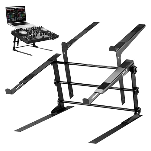 Pyle Dual Laptop Ständer & Notebook Ständer – Doppel Laptopständer als Laptop Halterung für 2, Breite Verstellbar für Dell Laptops, Notebooks & als MacBook Stand & Ähnliches, Laptop Stand bis zu 15Kg