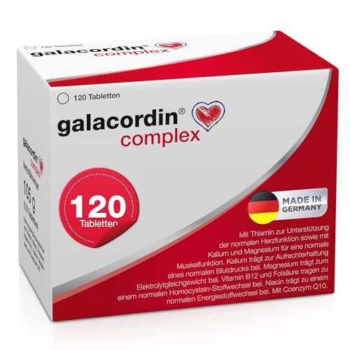 galacordin complex 120 Tabletten - mit Thiamin zur Unterstützung einer gesunden Herzfunktion, mit Kalium und Magnesium für eine normale Muskelfunktion, unterstützt den Blutdruck