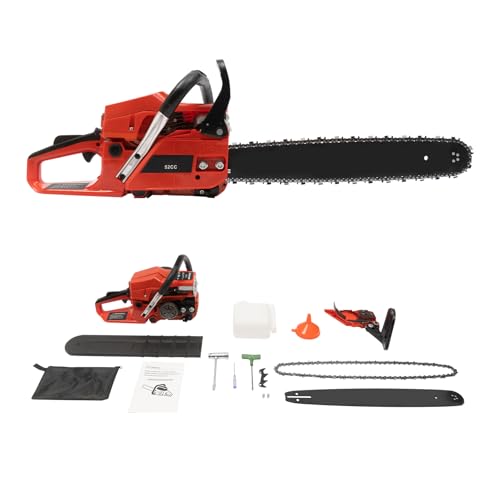 DIFU 20 Zoll 2200W Benzin Motorsäge | 52ccm Kettensäge Benzin | Tragbar Motorkettensäge mit 50cm Schneiddurchmesser | Handkettensäge mit Werkzeugen | für DIY Gartenscheren Astschere Holzschneidenz