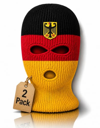 ProSxevan Sturmhaube I Balaclava mit Länderflagge I Flaggendesigns I Kopfstützenbezug fürs Auto I Gesichtsmaske I Karneval I WM, EM, Party, Stadion und Public Viewing I (2, Deutschland)