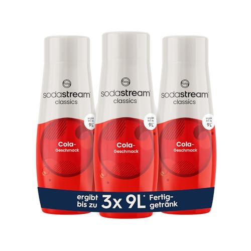 SodaStream Sirup 3x Cola, 1x Flasche ergibt 9 Liter Fertiggetränk, Sekundenschnell zubereitet und immer frisch, 3x 440 ml